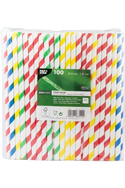 Papstar Organic cardboard straws for Shakes, 100 pieces Pap Star