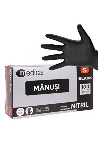 MEDICA Nitrile gloves, black, powder-free, non-sterile, disposable 100 pcs,