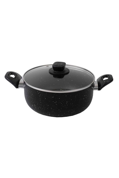 FOXMAG24 26 cm aluminum pot with glass lid, granite interior, 4L, for induction