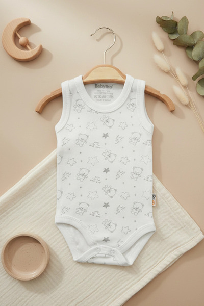 DYZSTAR Patterned Sleeveless Baby Boy Bodysuit 100% Cotton