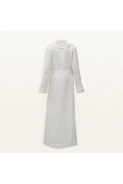 Ecocotton Miranda Women's Dressing Gown 100% Linen Piece Dye Cream