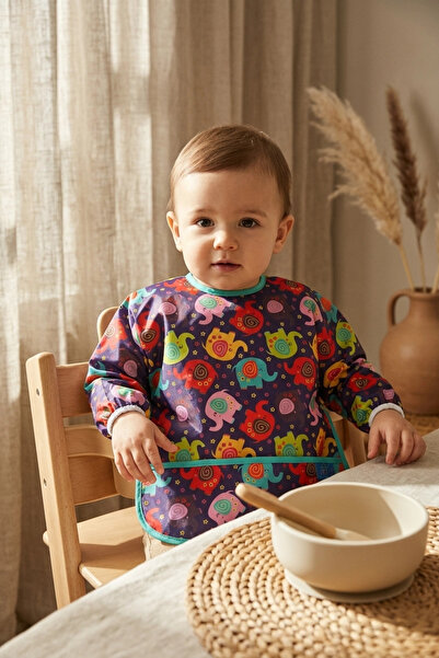 Generic Brand مريلة إطعام الأطفال طويلة الأكمام مقاومة للسوائل من Elephant Jo...