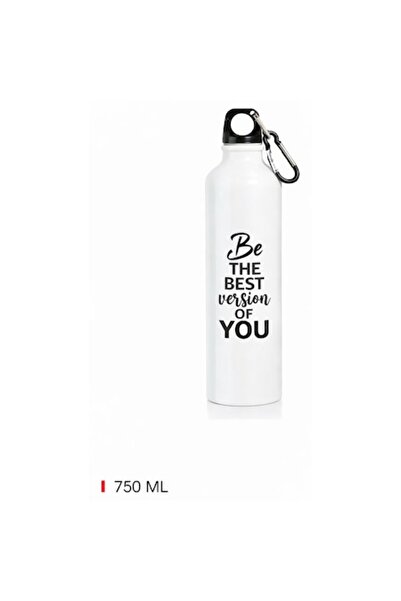 Bewinner Bidon sport din aluminiu 750 ml, Bewinner, ușor, cu carabină, alb