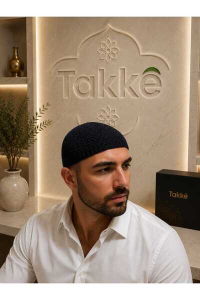 Takke ® Asalet Siyah Örme | Esnek, Nefes Alan, Dört Mevsim Kullanım