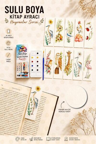 TUĞSET Sulu Boya Kitap Ayracı Seti 10 lu set-T1590-