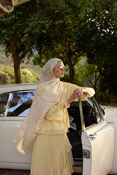 Qef Deluxe Summer Flow Shawl Uçuk Yellow