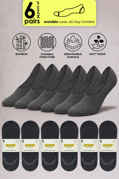 SOCKSOP 6'lı Paket Bambu Babet Çorap
