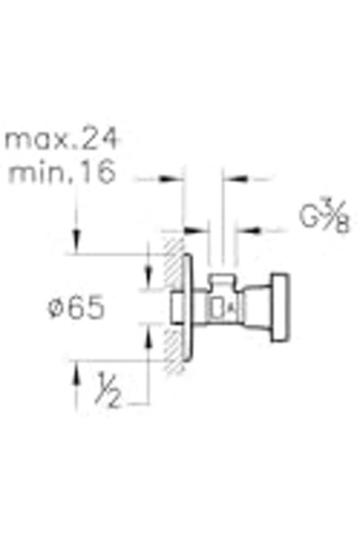 Yıldızan Ara Faucet A45235, Chrome, Wall Mounting, Brass Body, g 3/8 Inlet, V...
