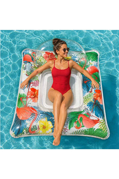 hey Inflatable chair-type mattress with backrest and mesh, 110 x 100 cm, trop...
