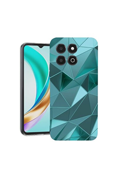 bestcase Husa pentru Honor X6b, BestCase¬Æ Clear Silicon 2MM, Green Mosaic, A...