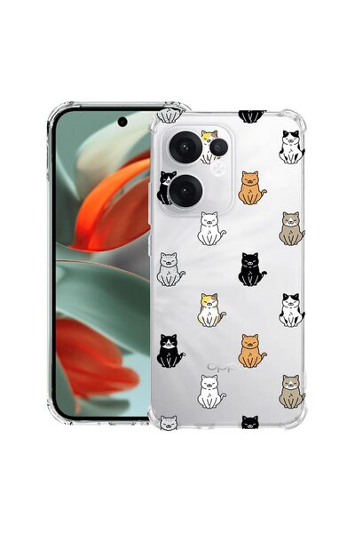 bestcase ¬Æ Husa compatibila OPPO Reno13 F 5G, Anti Shock 1.5MM, Cat Pattern,...