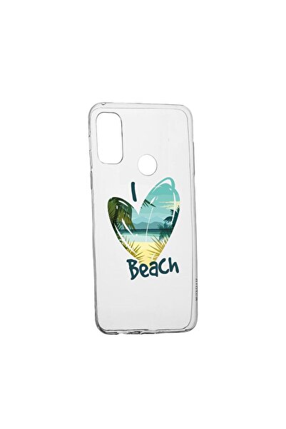 bestcase Husa Silicon Compatibila cu Motorola Moto E40, I Love Beach, reziste...