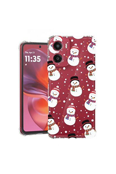 bestcase Калъф за Motorola Moto G06 с дизайн на снежен човек, противоударен, ...