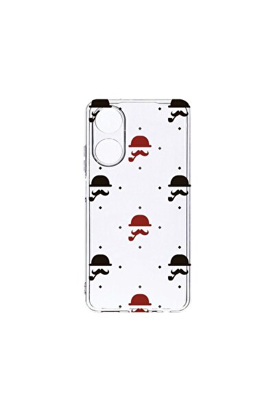 bestcase Διαφανής Θήκη Σιλικόνης 2MM, Συμβατή με OPPO A98 5G, Σχέδιο Μουστάκι...