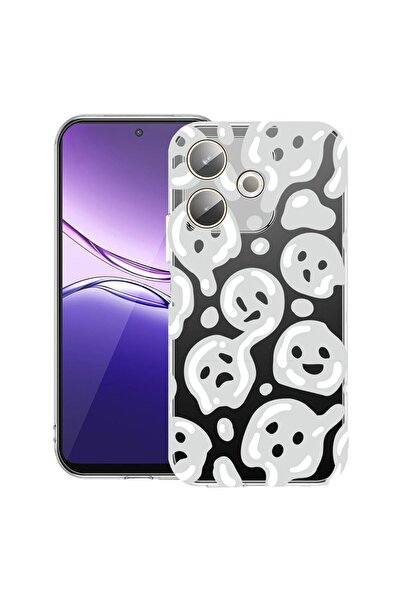bestcase ¬Æ Husa Clear Silicon pentru OPPO A5 Pro 5G, Gray Acid Smiley, 20424...