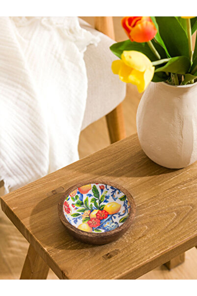 LC Waikiki Sparkling Choices Flower Embroidered Wooden Bowl 12 cm from Shinin...