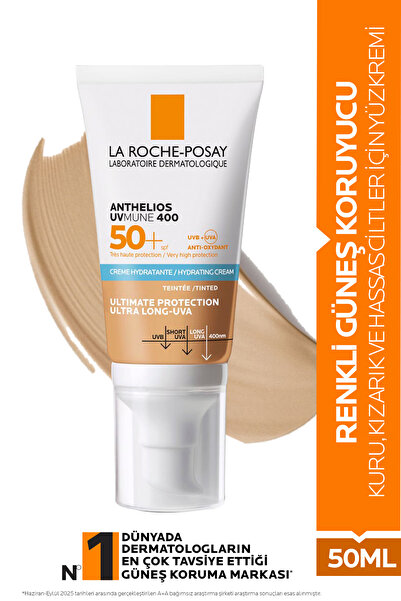 La Roche Posay Anthelios UVMune SPF50+ Hassas Ciltler İçin Renkli Yüz Güneş K...