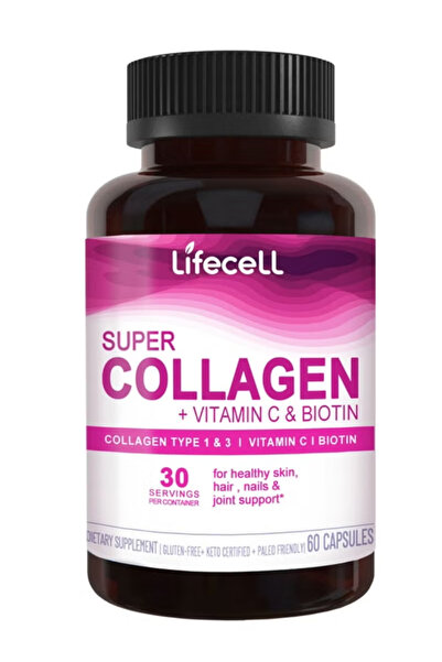 Lifecell Super Collagen Gummies with Vitamins C & E, Daily Beauty Supplement,...