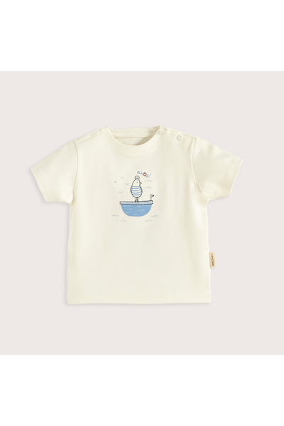 Chakra Sea Side Printed Tshirt Ecru