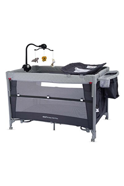 Kraft Easy Fold Plus Anne Yanı Oyun Parkı 70x110 cm Açık Gri