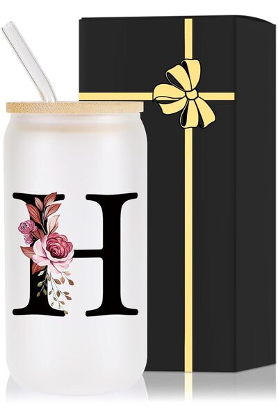 NASAQ Custom Glass Cup with Lid and Straw for Brides, Wedding, Bridal Shower,...