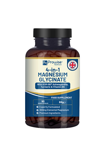 PH PROWISE Healthcare Glicinat de magneziu cu Ashwagandha, Turmeric și Vitami...