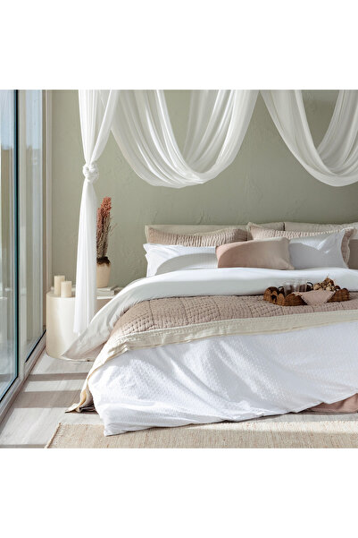 Chakra Plum 100% Cotton King Size Duvet Cover Set 230X220 cm White
