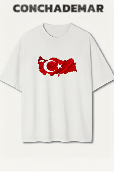 Vordevia Tricou din bumbac premium supradimensionat cu imprimeu pentru echipe...