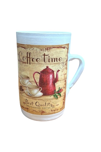 Ceramica Martinescu Carafe vase 21 cm, hand decorated Coffee Time, kettle and...