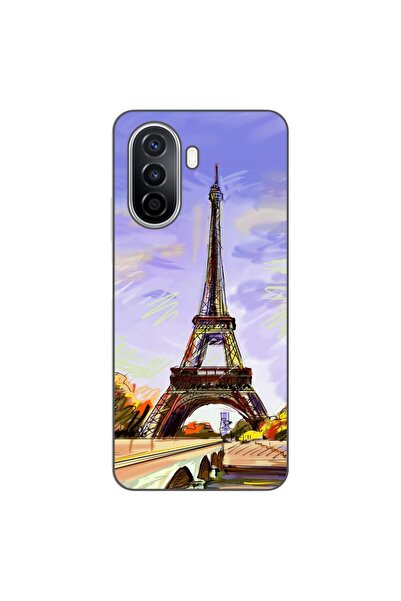 OEM Husa compatibila cu Huawei Nova Y70 Silicon Gel Tpu Model Desen Turnul Ei...