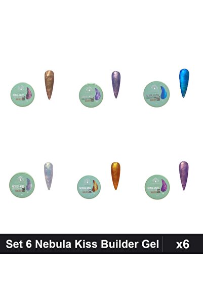 global fashion Set 6 Nebula Kiss Builder Gel 15g - Nr.04, 09, 15, 10, 05, 08