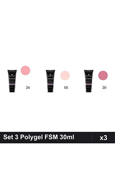 FSM Set 3 Polygel 30ml - Nr.05, Nr.20, Nr.24 - Constructie Unghii