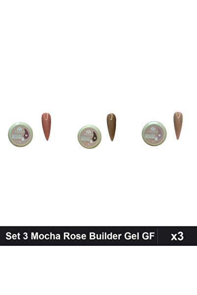 global fashion Set 3 Mocha Rose Builder Gel 15g - Nr.06, Nr.08, Nr.10