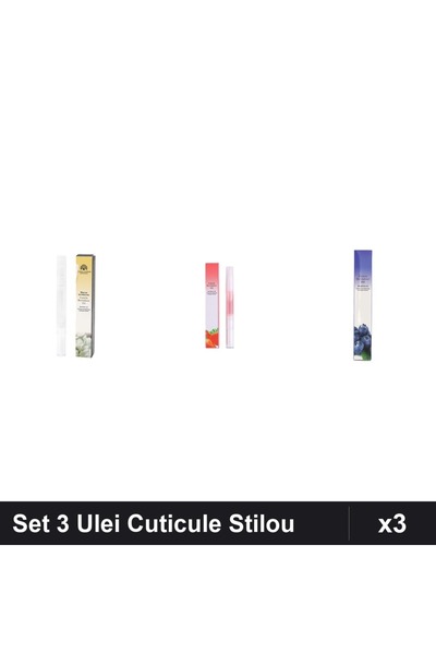 NAİLS Set 3 Ulei Cuticule Tip Stilou Global Fashion - Jasmin, Strawberry, Blu...