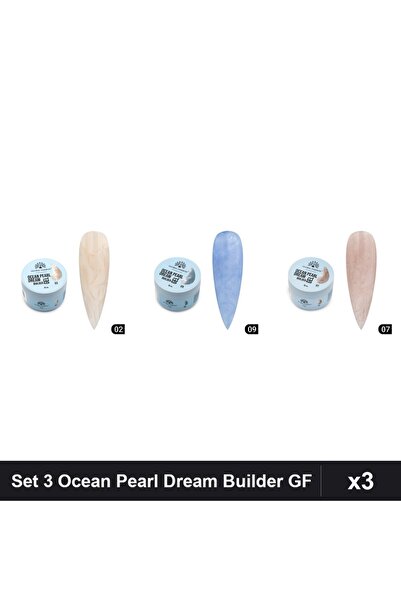 global fashion Set 3 Ocean Pearl Dream Builder 15g - Nr.02 Nr.09 Nr.07