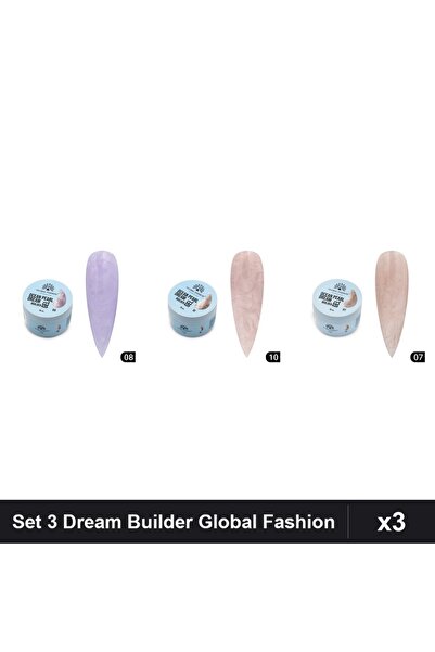 global fashion Set 3 Ocean Pearl Dream Builder 15g - Nr.07, Nr.08, Nr.10