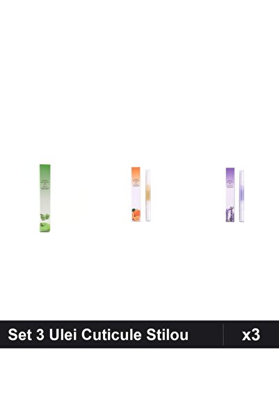 NAİLS Set 3 Ulei Cuticule Tip Stilou - Mар Verde, Orange, Lavanda
