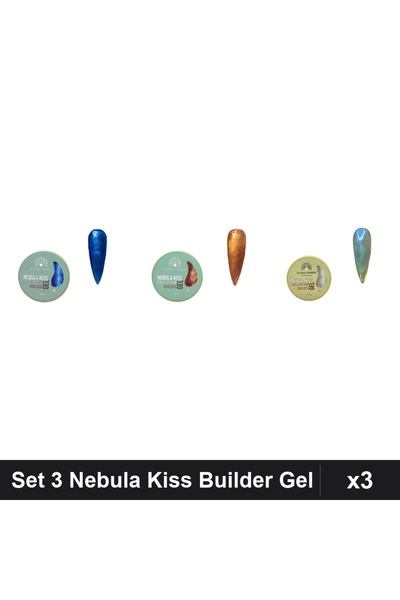 global fashion Set 3 Nebula Kiss Builder Gel 15g - Nr.02 Nr.12 Nr.16