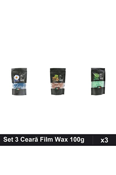 global fashion Set 3 Ceară Epilare Film Wax 100g - Azulene, Lemn de santal, T...