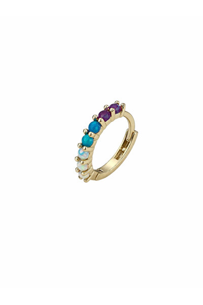 Sade Accessory Renkli Opal Taşlı Halka Küpe