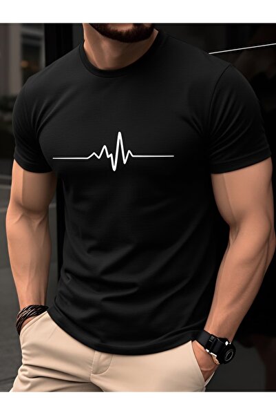 PAVRO Unisex Άνετο T-shirt με μικτό σχέδιο και στάμπα