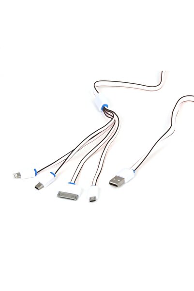 Omega HYDRA 4 ÎN 1 MICRO USB + MINI USB + IPHONE4 + CABLU USB LIGHTNING ALB Ș...