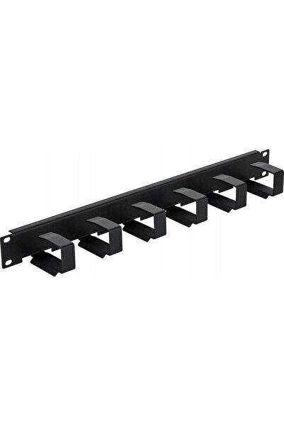 TRITON Panou vyvazovac√≠ de 19 ", 1U, 6x vyvazovac√≠ h√ ° ƒçek 70x27 mm, ƒçern√Ω