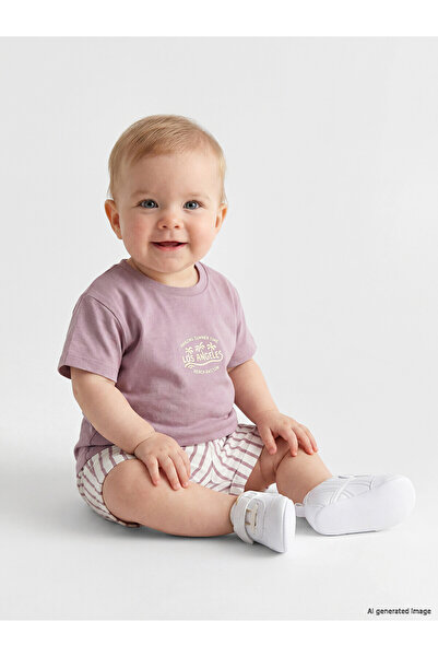 LC Waikiki Trendlucky with Difference Los Angeles Printed Baby Boy Shorts Set