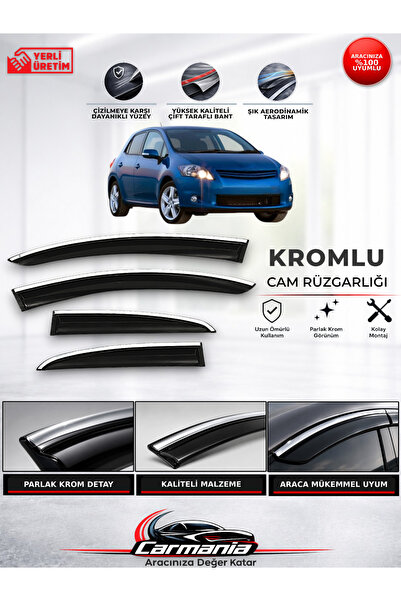 Toyota Auris (2007 - 2013) Araca Özel Kromlu Cam Rüzgarlığı 4’lü Set