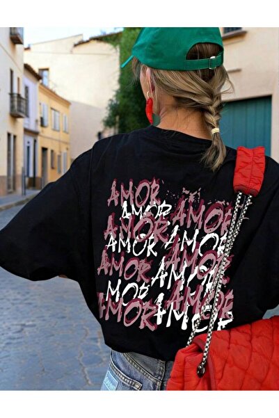 Arwen Fashion Dvostrano Štampano AMOR Pisan uzorak T-shirt