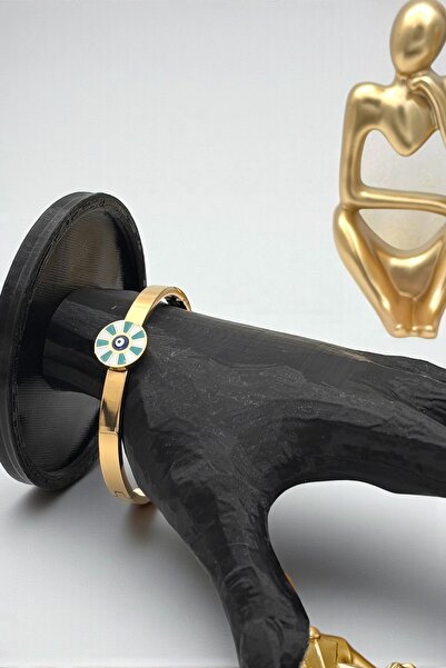nftart.design سوار نسائي من الفولاذ الذهبي بتفاصيل نازار
