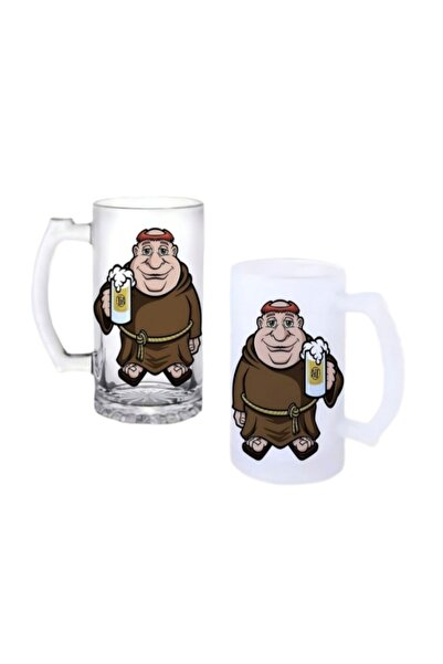 Ghostbastır Rahip Handled Beer Glass with Frosted or Transparent Options 0184