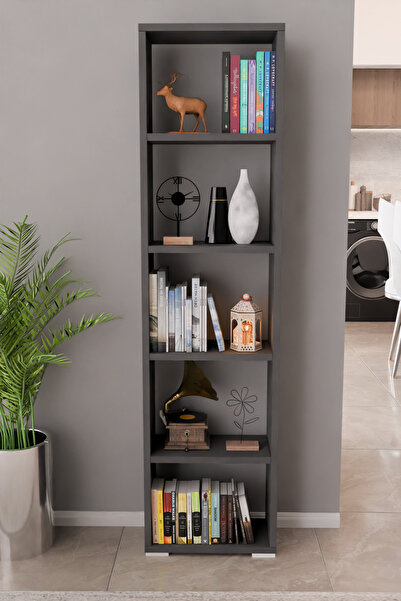 Mgr Office NOVA 150 Cm Dekoratif 5 Raflı Kitaplık Çok Amaçlı Raf Mutfak Rafı ...