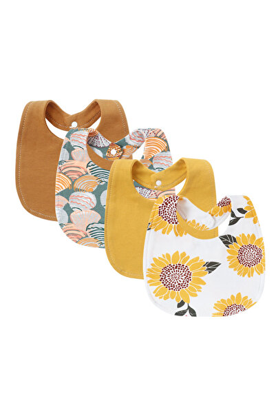 Choice4 Yellow 4Pcs Newborn Bibs Set 100% Cotton Baby Saliva Towels for Girls...